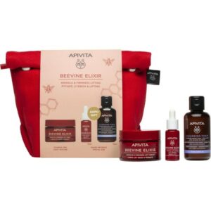 Apivita Promo Set Beevine Elixir Wrinkle & Firmness Lift Light Texture Cream 50ml & Firming Activating Lift Serum 10ml & Cleansing Creamy Foam Face & Eyes 75ml