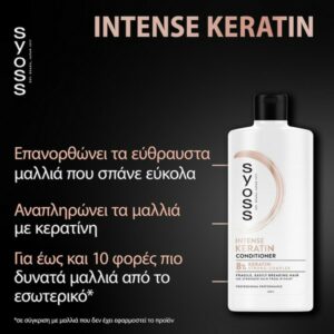 Syoss Intense Keratin Fragile Easily Breaking Hair Conditioner Για Αδύναμα Μαλλιά 440ml