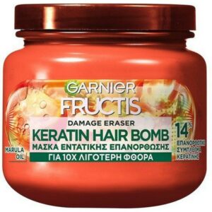 Garnier Fructis Damage Eraser Keratin Hair Bomb Mask Μάσκα Μαλλιών Εντατικής Επανόρθωσης 320ml